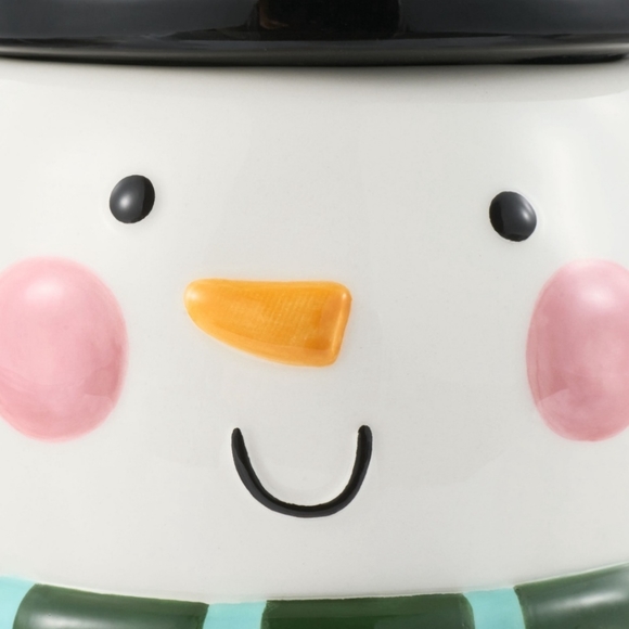 Christmas Snowman Earthenware Candy/Cookie Jar - Picture 4 of 5